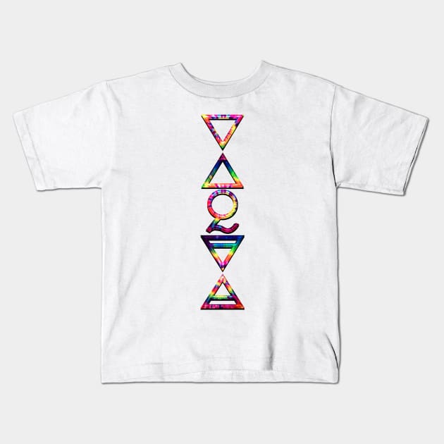 4 ELEMENTS PLUS 1 - v tie dye Kids T-Shirt by shethemastercovets